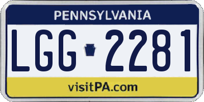 PA license plate LGG2281