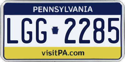 PA license plate LGG2285