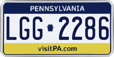 PA license plate LGG2286
