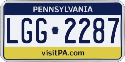 PA license plate LGG2287