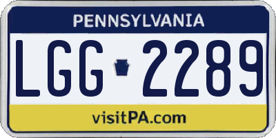 PA license plate LGG2289