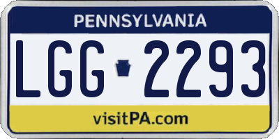 PA license plate LGG2293