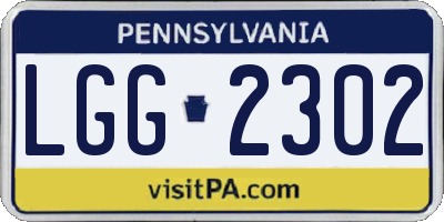 PA license plate LGG2302
