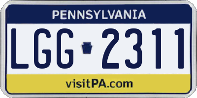 PA license plate LGG2311