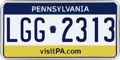 PA license plate LGG2313