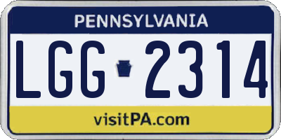 PA license plate LGG2314