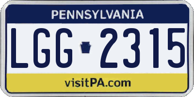 PA license plate LGG2315