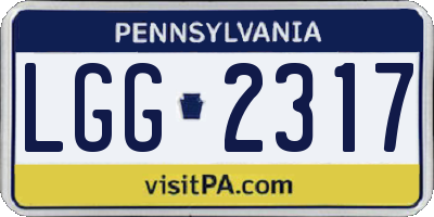 PA license plate LGG2317