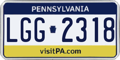 PA license plate LGG2318