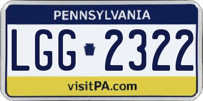 PA license plate LGG2322