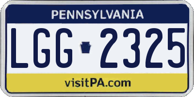 PA license plate LGG2325