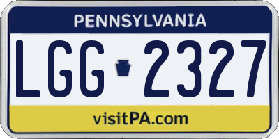 PA license plate LGG2327