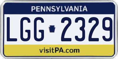 PA license plate LGG2329