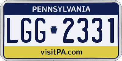 PA license plate LGG2331