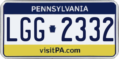 PA license plate LGG2332