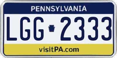 PA license plate LGG2333