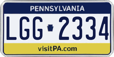 PA license plate LGG2334
