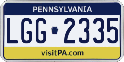 PA license plate LGG2335