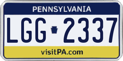 PA license plate LGG2337