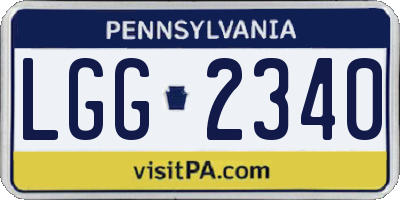 PA license plate LGG2340