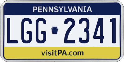 PA license plate LGG2341