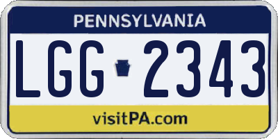 PA license plate LGG2343