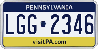 PA license plate LGG2346