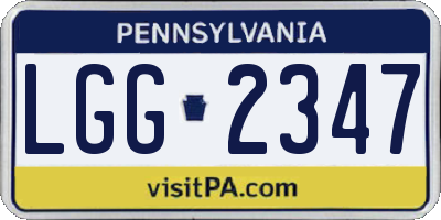 PA license plate LGG2347