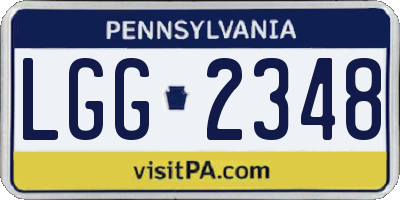 PA license plate LGG2348
