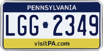 PA license plate LGG2349