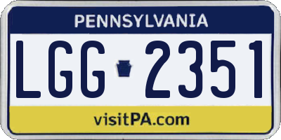 PA license plate LGG2351