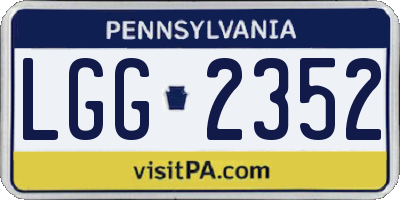 PA license plate LGG2352