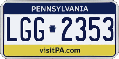 PA license plate LGG2353