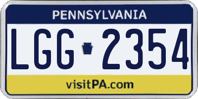 PA license plate LGG2354