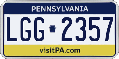 PA license plate LGG2357