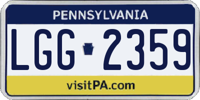 PA license plate LGG2359