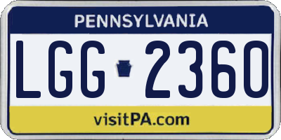 PA license plate LGG2360