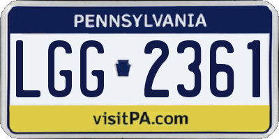 PA license plate LGG2361