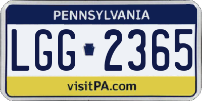 PA license plate LGG2365