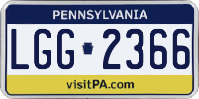 PA license plate LGG2366