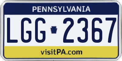 PA license plate LGG2367