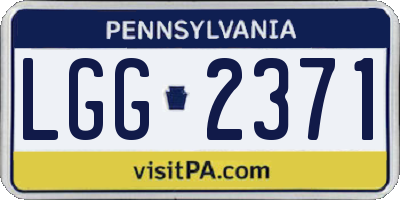 PA license plate LGG2371