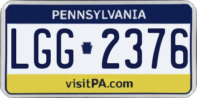 PA license plate LGG2376
