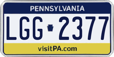 PA license plate LGG2377