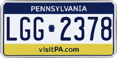 PA license plate LGG2378