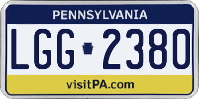 PA license plate LGG2380