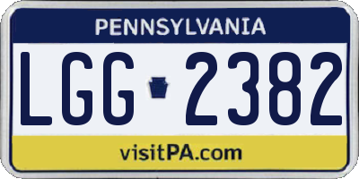 PA license plate LGG2382