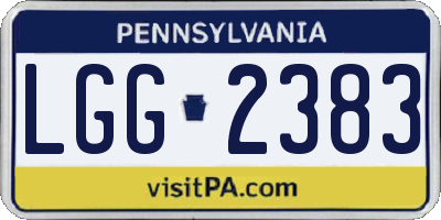 PA license plate LGG2383