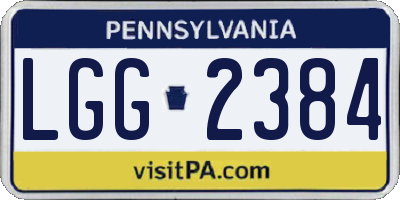 PA license plate LGG2384