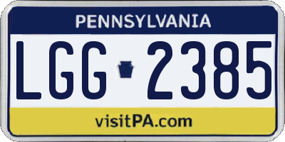 PA license plate LGG2385